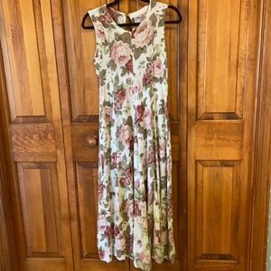Her Style Floral Sleeveless Rayon Maxi Dress MED